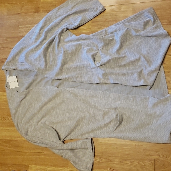 NWT Donni neutral striped open Sandwash cardigan